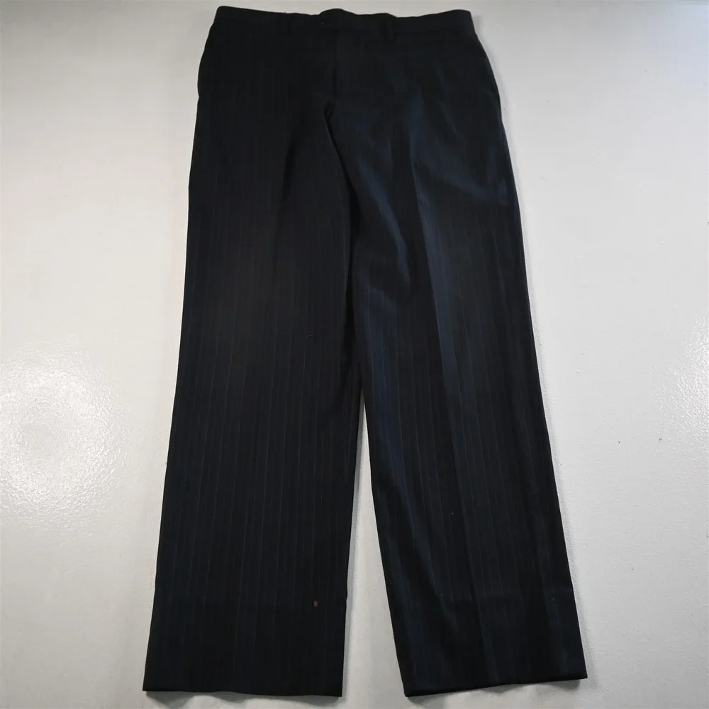 Evan Piccone 40R 34x34 Navy‎ Blue Striped Mens Jacket Pants Suit